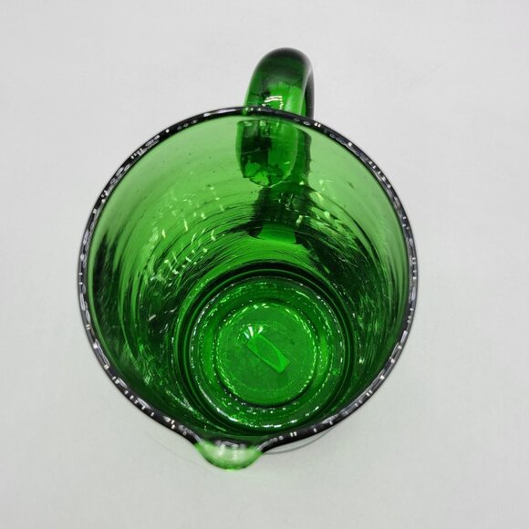 Cone Jug Hand Blown Green Recycled Glass Pitcher Verve Culture Morocco - Picture 5 of 7